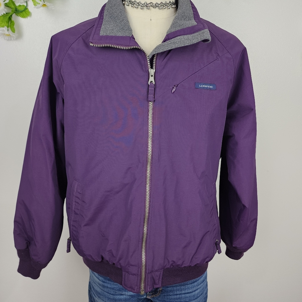 Lands' End Purple Coat - The Squall Jacket - S Large 14 16